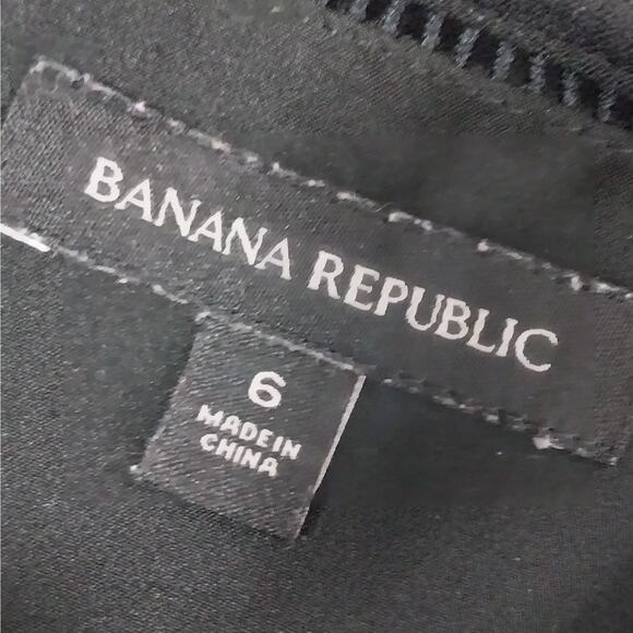 NWOT! BANANA REPUBLIC! ELEGANT BLACK PICOT TRIMMED "LITTLE BLACK DRESS!" SZ 6 - Picture 6 of 8